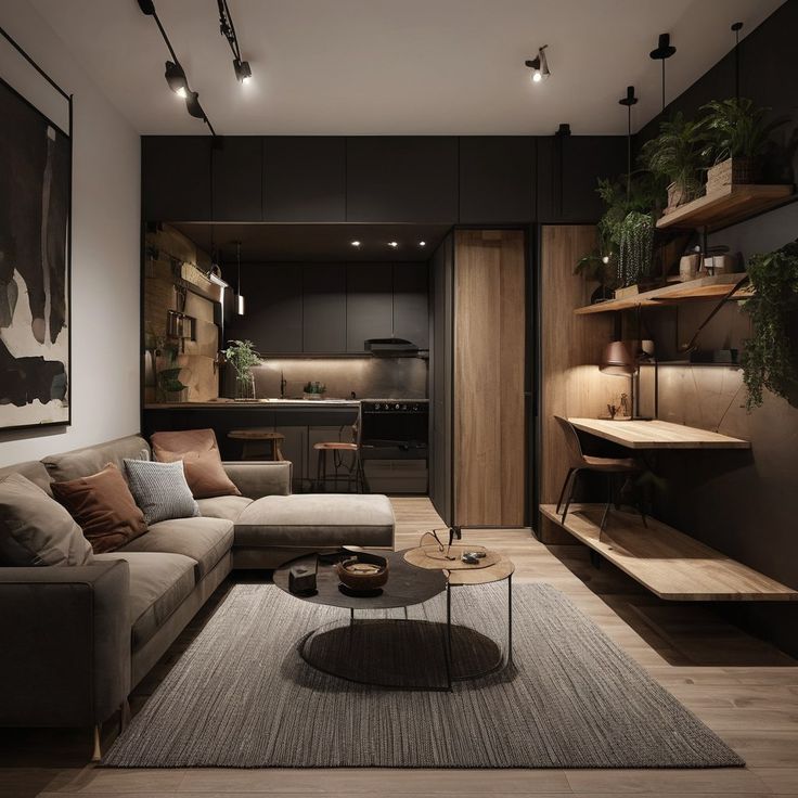 Пример интерьера 4 из статьи "Планировка студии от 20 до 30 м² — зонирование, эргономика и советы архитектора"