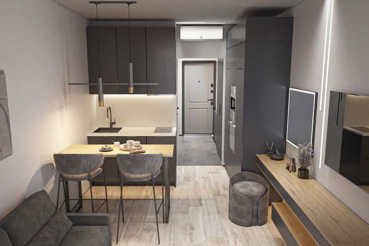 Пример интерьера 5 из статьи "Планировка студии от 20 до 30 м² — зонирование, эргономика и советы архитектора"