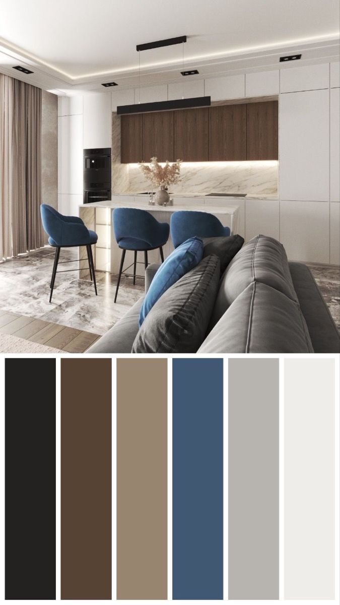 Пример интерьера 3 из статьи "Сочетание цветов в интерьере — правила, таблицы,советы, как создать гармоничное пространство"