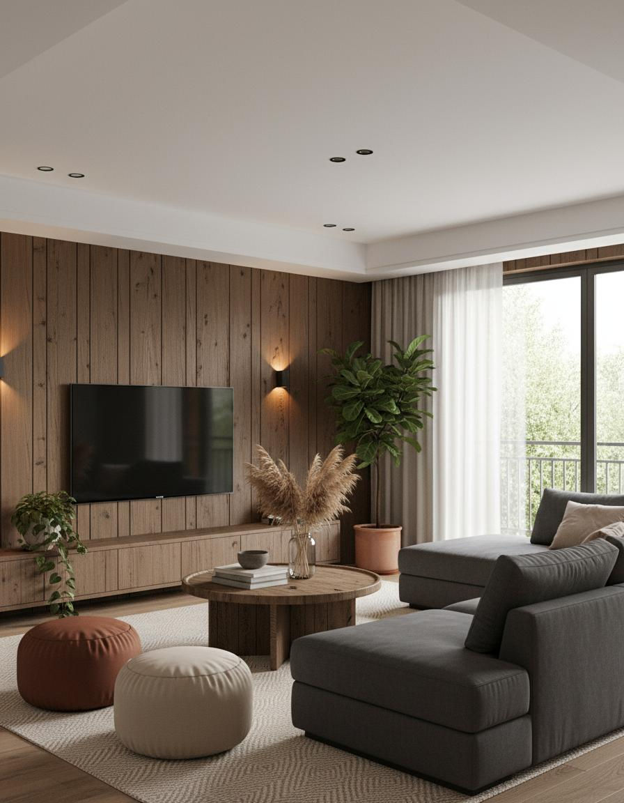 Пример интерьера 1 из статьи "Дерево в современном интерьере — 10 беспроигрышных сочетаний и правила работы с фактурой"