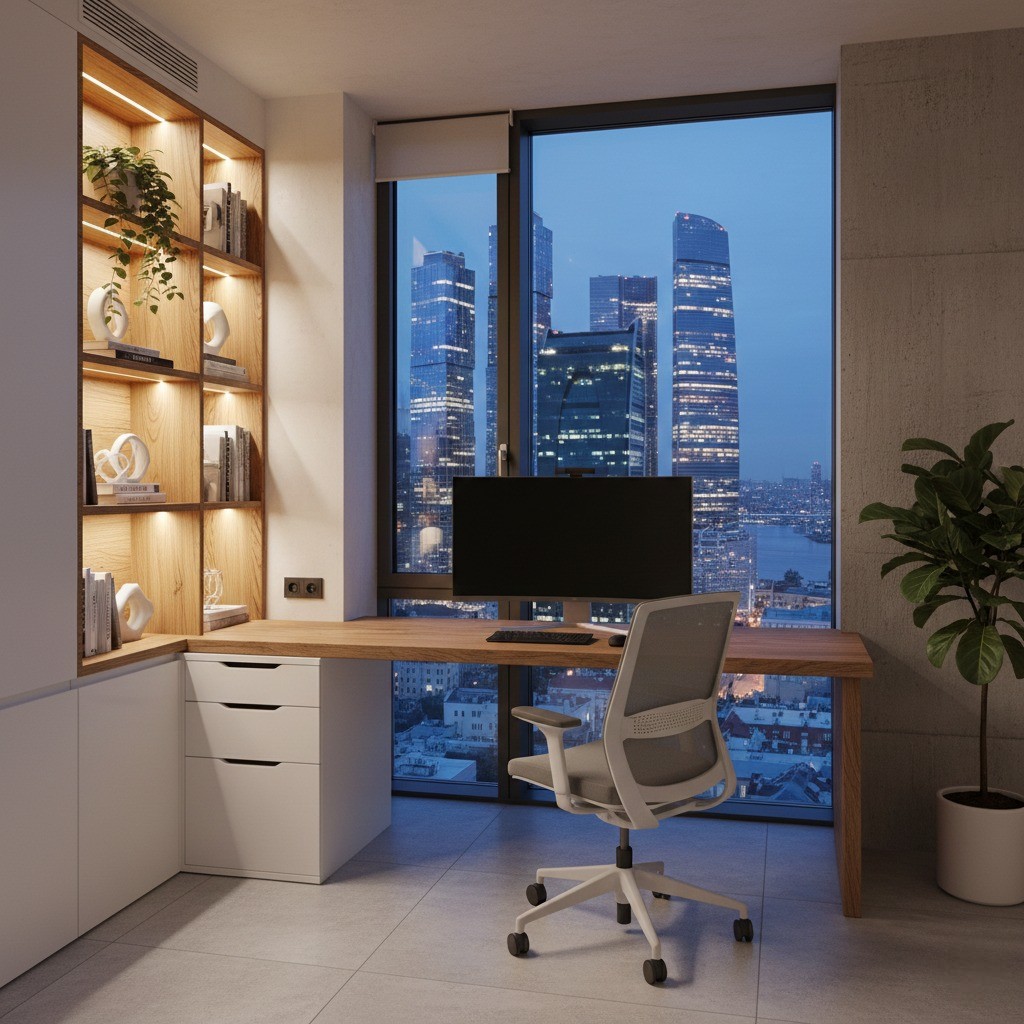 Рабочая зона у окна — как обустроить идеальный домашний офис