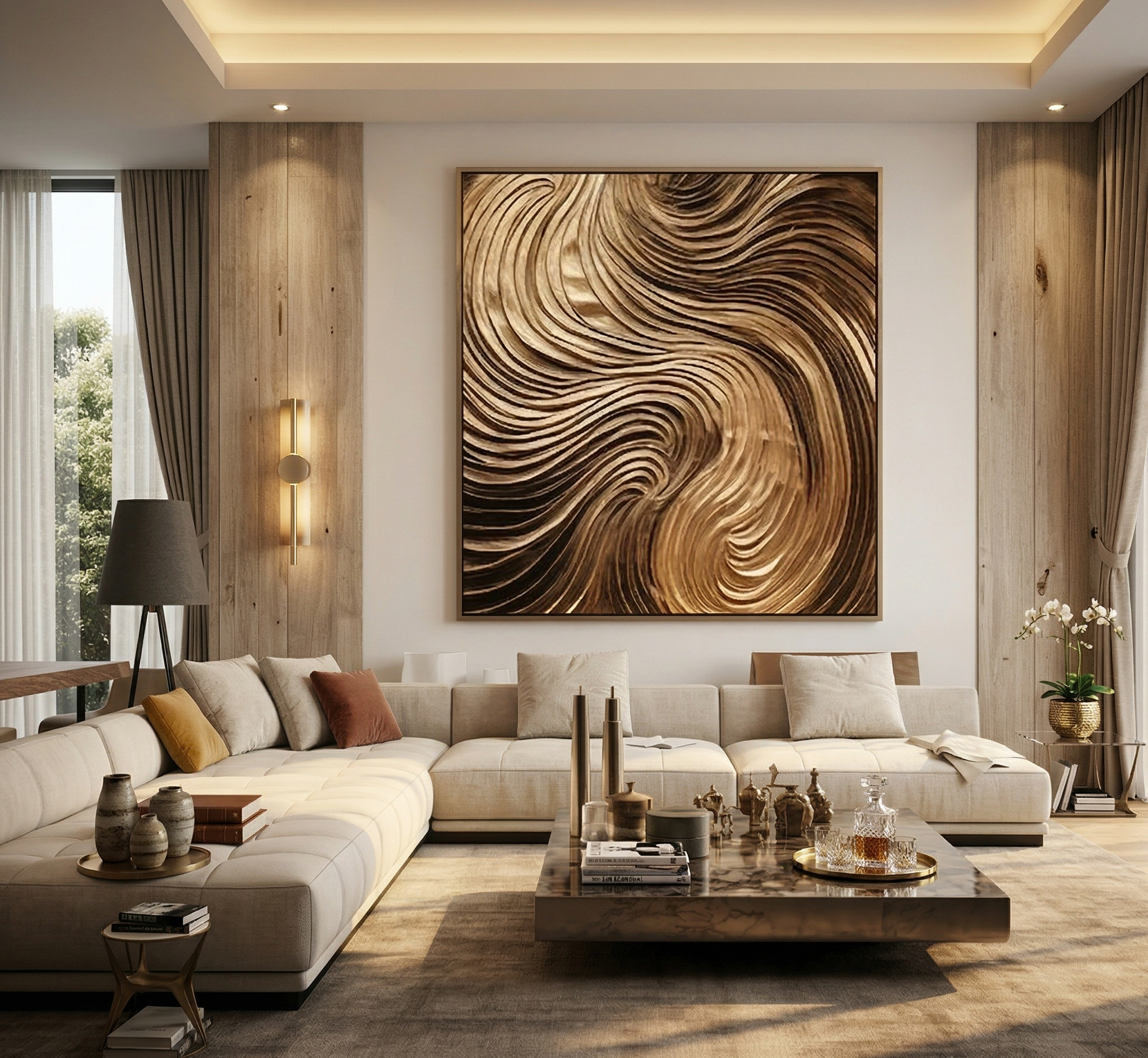 Пример интерьера 1 из статьи "Бронза в интерьере — 10 способов украсить квартиру со вкусом"