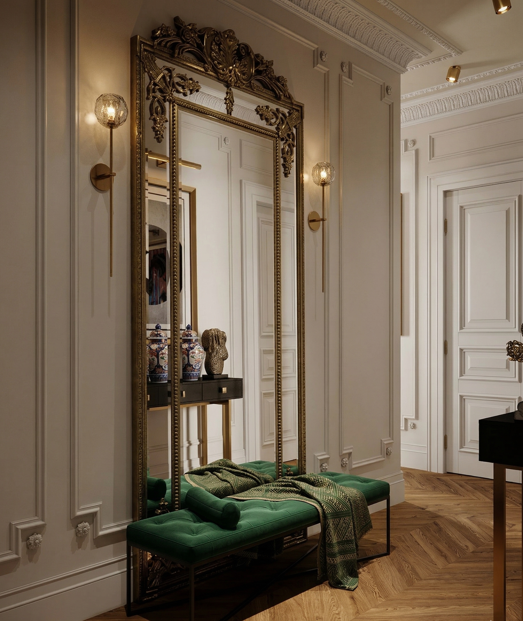 Пример интерьера 2 из статьи "Бронза в интерьере — 10 способов украсить квартиру со вкусом"