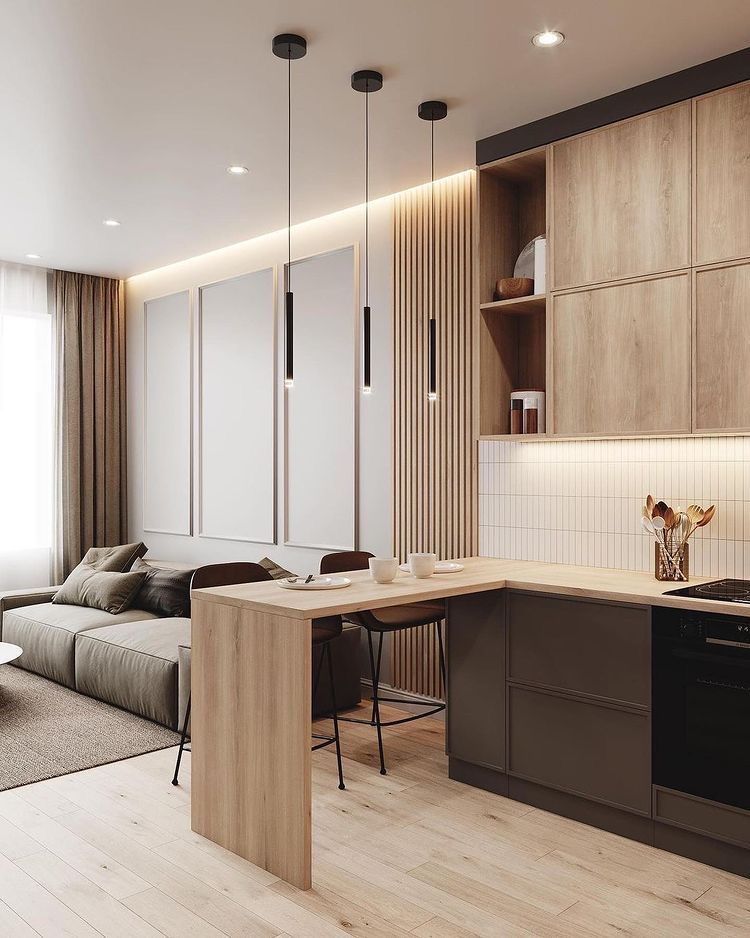 Пример интерьера 4 из статьи "Дерево в современном интерьере — 10 беспроигрышных сочетаний и правила работы с фактурой"