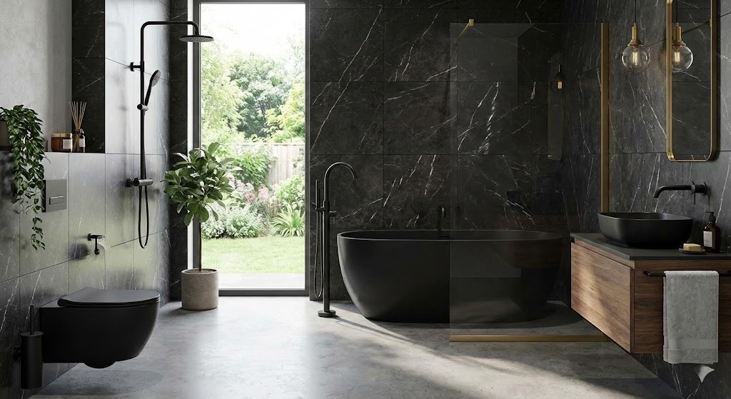 Пример интерьера 4 из статьи "Чёрная сантехника в интерьере — всё, что нужно знать, от выбора до ухода"