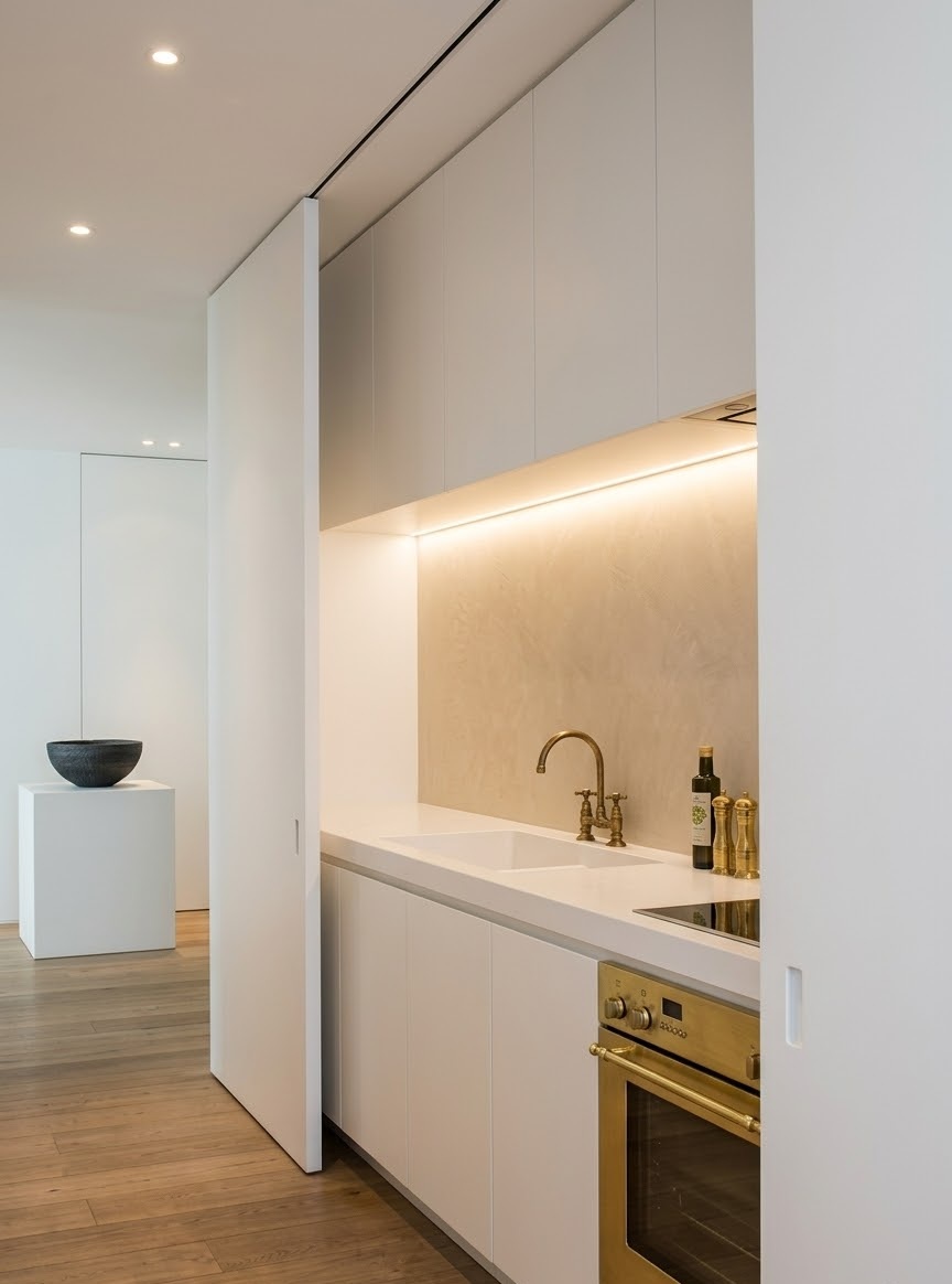 Пример интерьера 3 из статьи "Кухня-невидимка — зачем прятать зону готовки и как это сделать стильно"