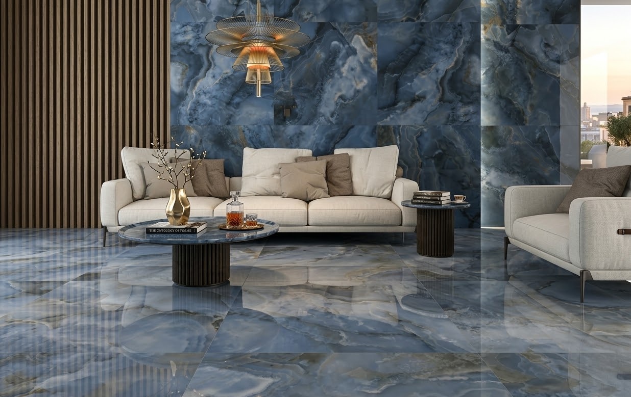 Пример интерьера 1 из статьи "Крупноформатный керамогранит в интерьере — 6 вдохновляющих идей и советы по дизайну"