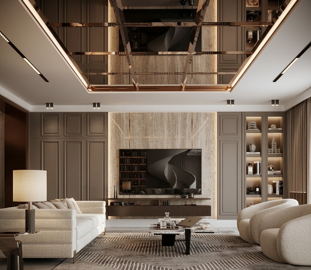 Пример интерьера 2 из статьи "Стеклянный потолок в интерьере — смелое решение для современного дизайна"