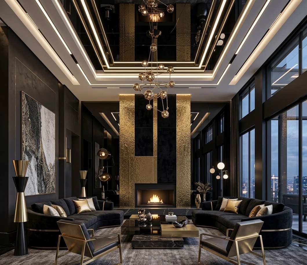 Пример интерьера 3 из статьи "Стеклянный потолок в интерьере — смелое решение для современного дизайна"