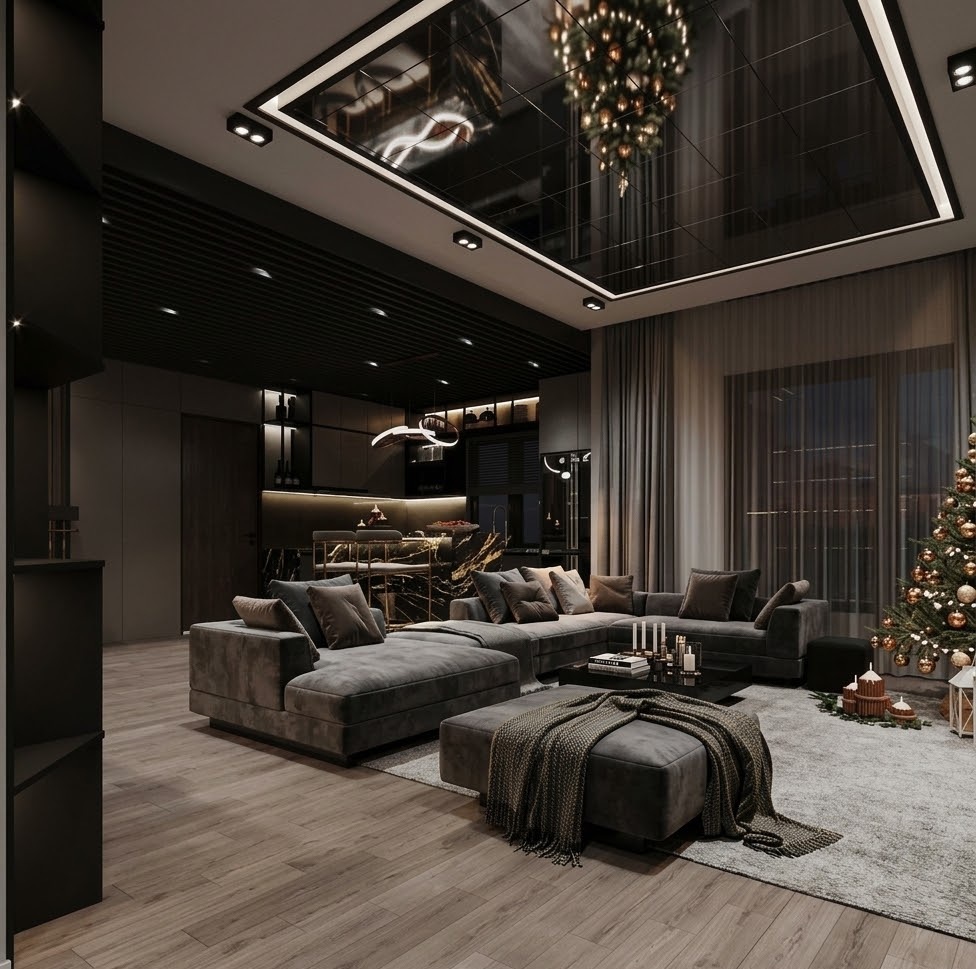 Пример интерьера 4 из статьи "Стеклянный потолок в интерьере — смелое решение для современного дизайна"