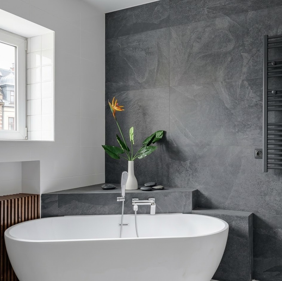 Пример интерьера 3 из статьи "Ванная без плитки — 12 стильных и практичных альтернатив для отделки стен"