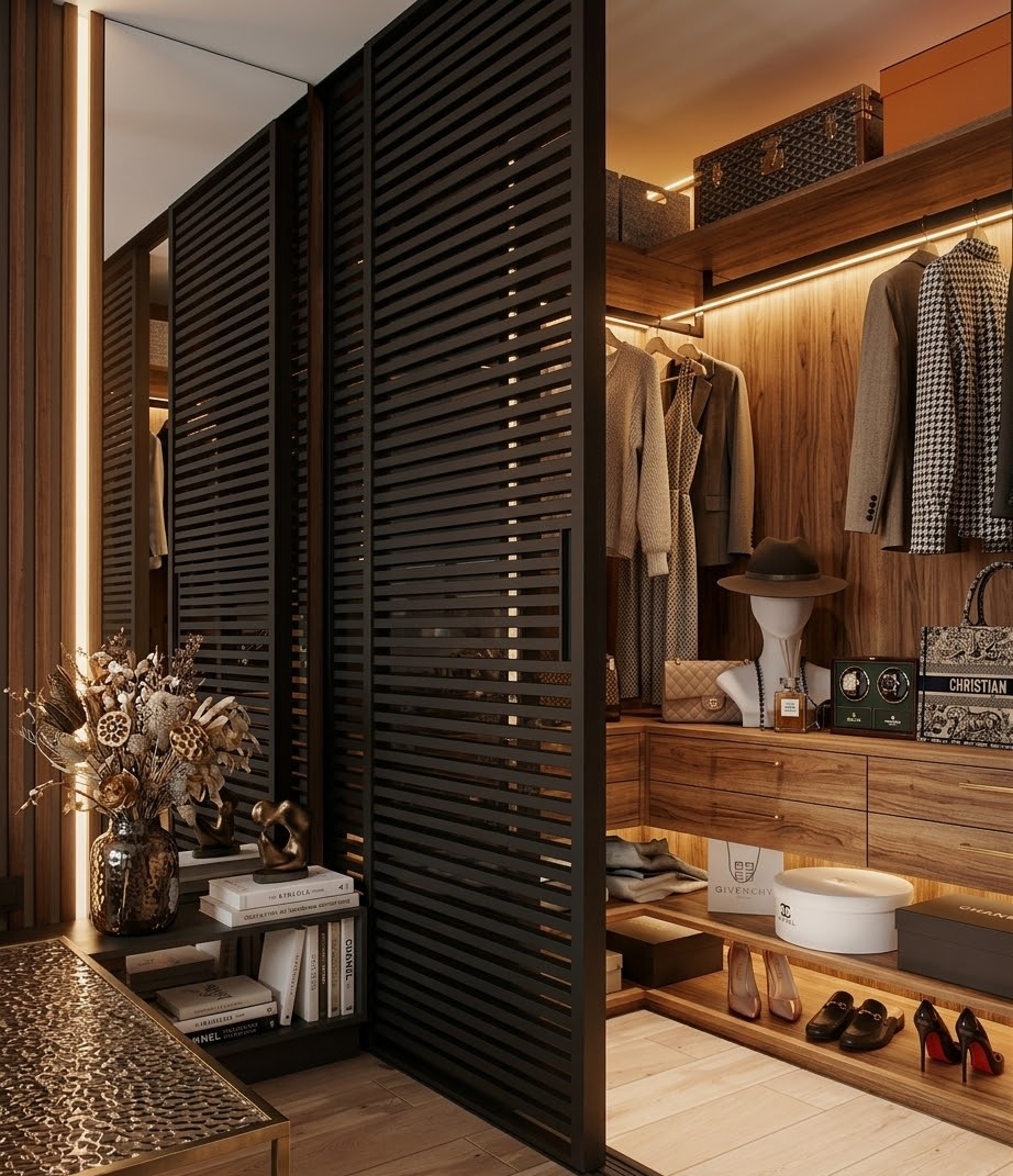 Пример интерьера 4 из статьи "Как правильно организовать подсветку в шкафах и гардеробных"