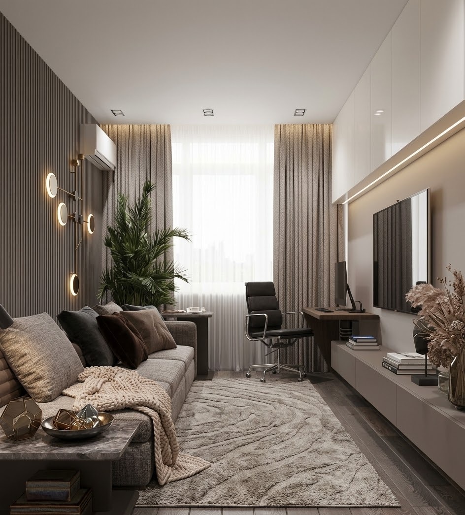 Пример интерьера 3 из статьи "Ковры в современном интерьере — пережиток прошлого или главный тренд?"