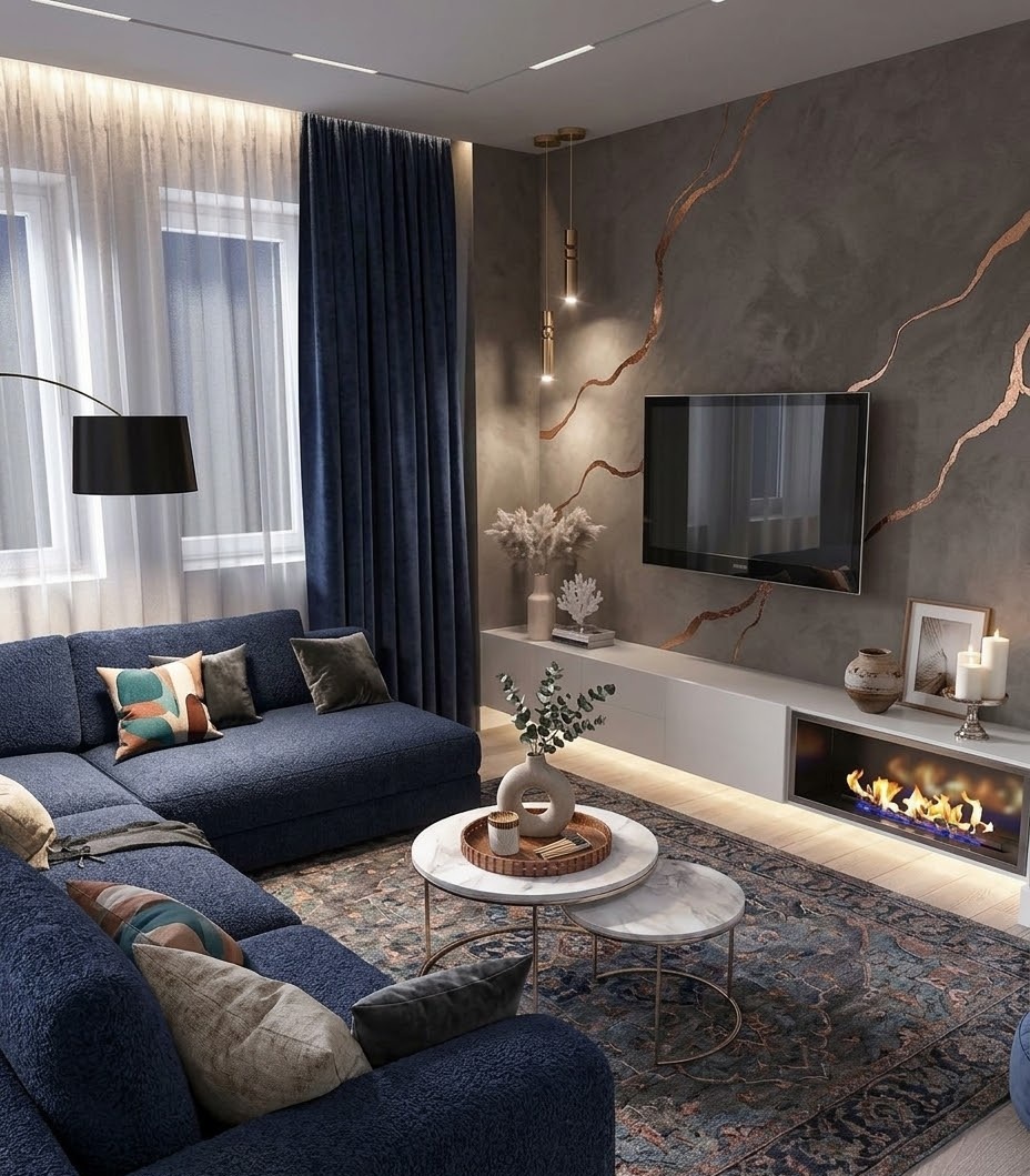 Пример интерьера 4 из статьи "Ковры в современном интерьере — пережиток прошлого или главный тренд?"