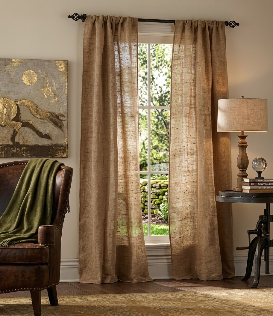 Пример интерьера 1 из статьи "Льняные шторы в интерьере — благородная простота и экологичный тренд"