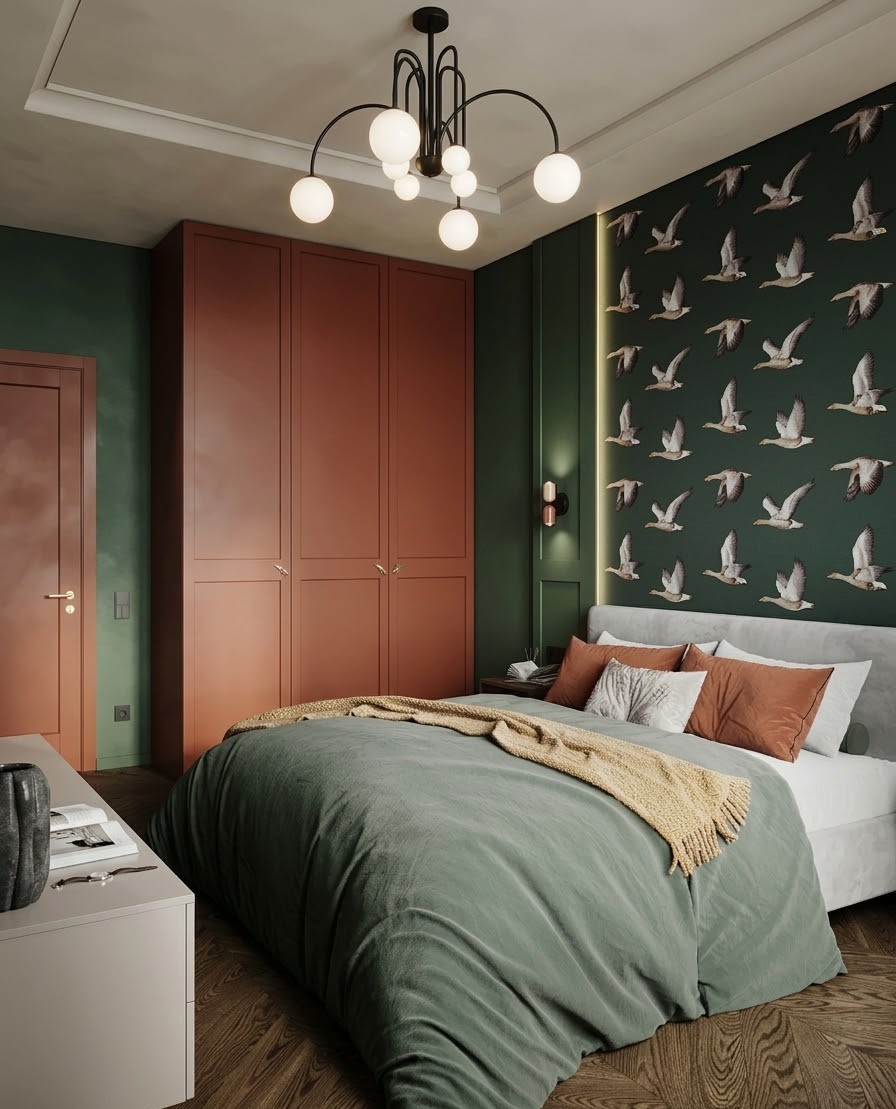 Пример интерьера 1 из статьи "Как подобрать цвет обоев — полное руководство, правила сочетаний и идеи для каждой комнаты"